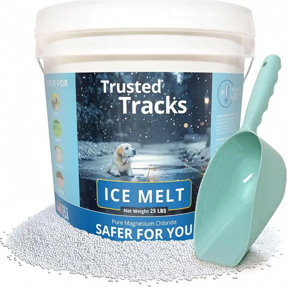 

Безопасное для животных средство для таяния льда, хлорид магния, для бетона, эффективно до -35°C ° F, 25 фунтов