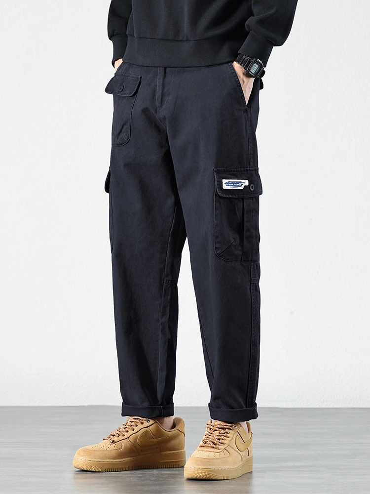 

Американская рабочая одежда в стиле ретро, хлопковые повседневные брюки, мужские модные брендовые мужские брюки Harlan, модные прямые брюки, осень-зима