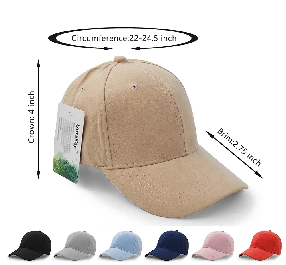 قبعة بيسبول من جلد الغزال، قبعة بيسبول عادية قابلة للتعديل من جلد الغزال للجنسين #2