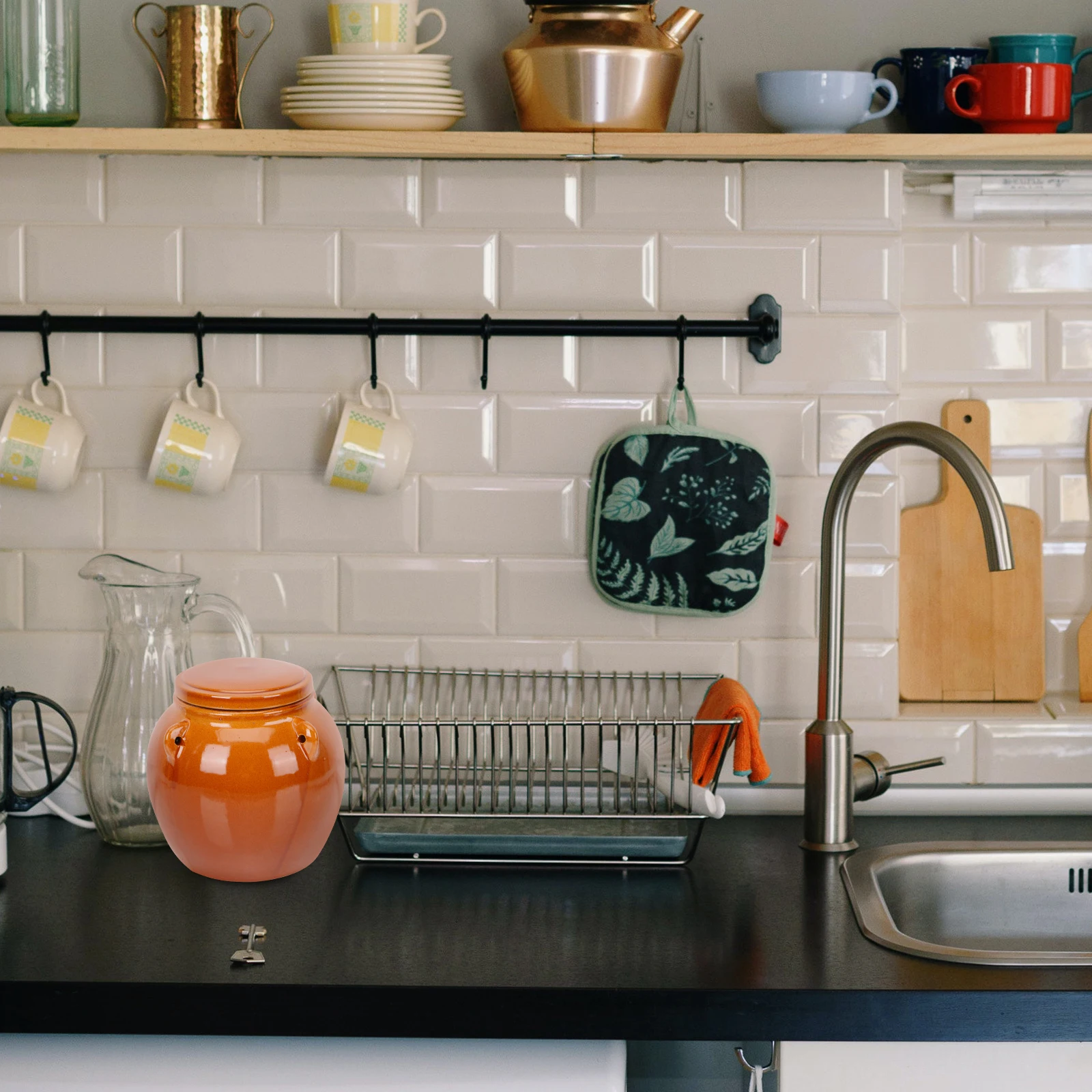 

Ceramic Pickle Jar Sealedpicklescontainer Porcelainhoneyjar Durableecofriendly Easycleancompact Design Kitchenstoragetank