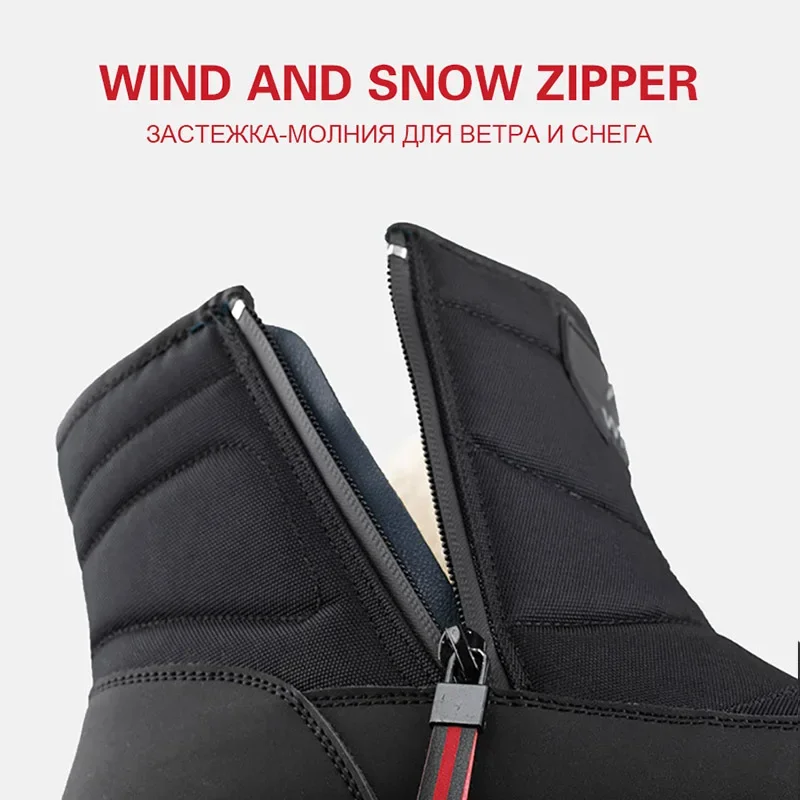 New Men Winter Snow Boots Male Fur Ankle Boots Men Shoes Warm Plush Men Outdoor Work Shoes Waterproof Winter Boots Plus Size 47