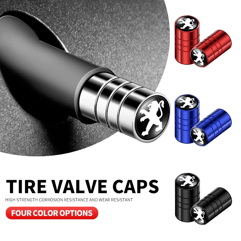 New Car Styling Car Wheel Tire Stem Air Valve Caps Accessorie For Peugeot 206 208 306 307 308 508 106 107 108 2008 3008 5008 207