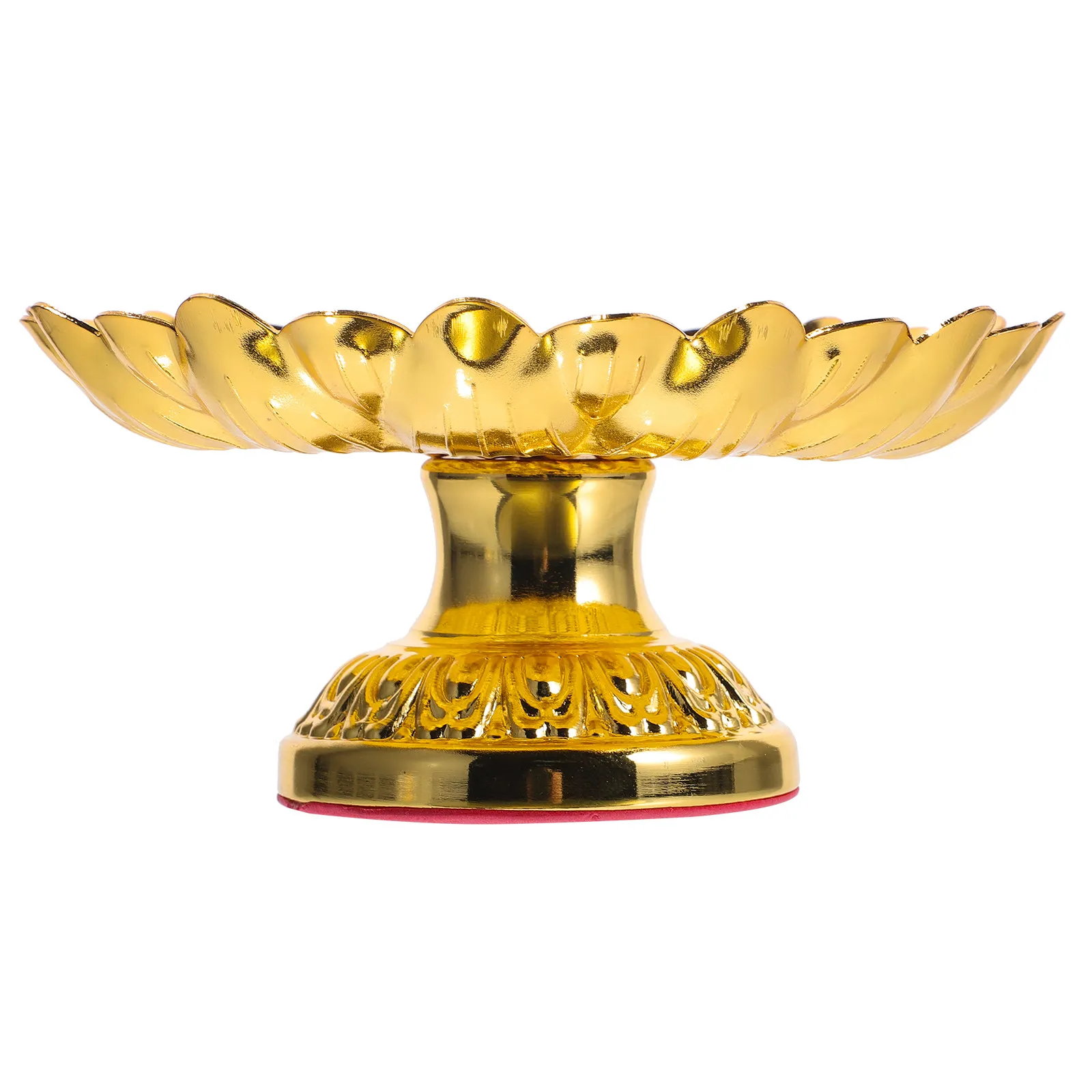 Alloy Offering Plate Classic Buddha Temple Fruit Tray Smooth Surface No Burrs Retro Style Food Serving Dish for Worship