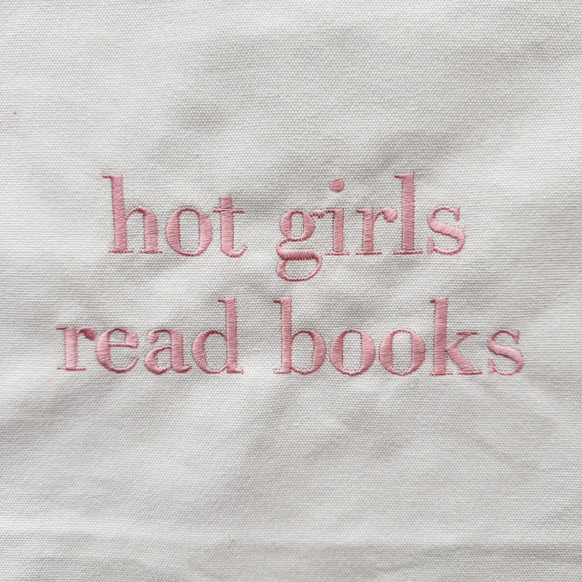 Hot Girls Read Books Letters Embroidered Printing Cotton Canvas Shoulder Bags Vintage Ladies Street Shopping Bags Reusable