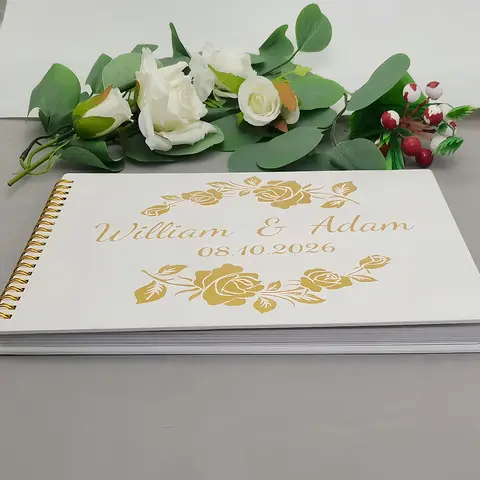Kişiselleştirilmiş Düğün Ahşap Ziyaretçi Defteri Rustik B5 İsim Kaydı Defteri Bay Bayan Fotoğraf Albümü Düğün Hatırası Nişan Yıldönümü Hediyesi