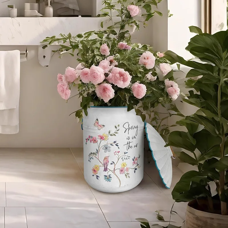 

European fresh flower bucket three-dimensional flower and bird storage home decoration utensils garden ornaments retro