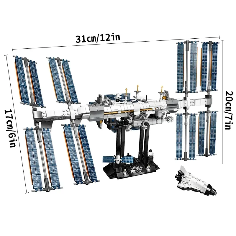 876pcs Ideas International Space Station Building Blocks Kit Bricks Classic Movie Model Boys Toy Children Birthday Gift