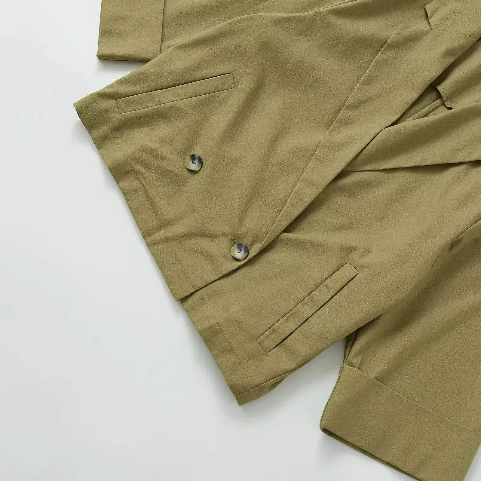 

JNLEAOG Autumn New Women's Faionable Linen Blend Double Breasted Suit Jaet Versatile Design Busin Casual Long Sve