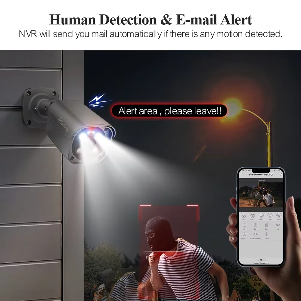 Techage-poe nvrキット、4k 8mp、h.265、8ch、8ch、