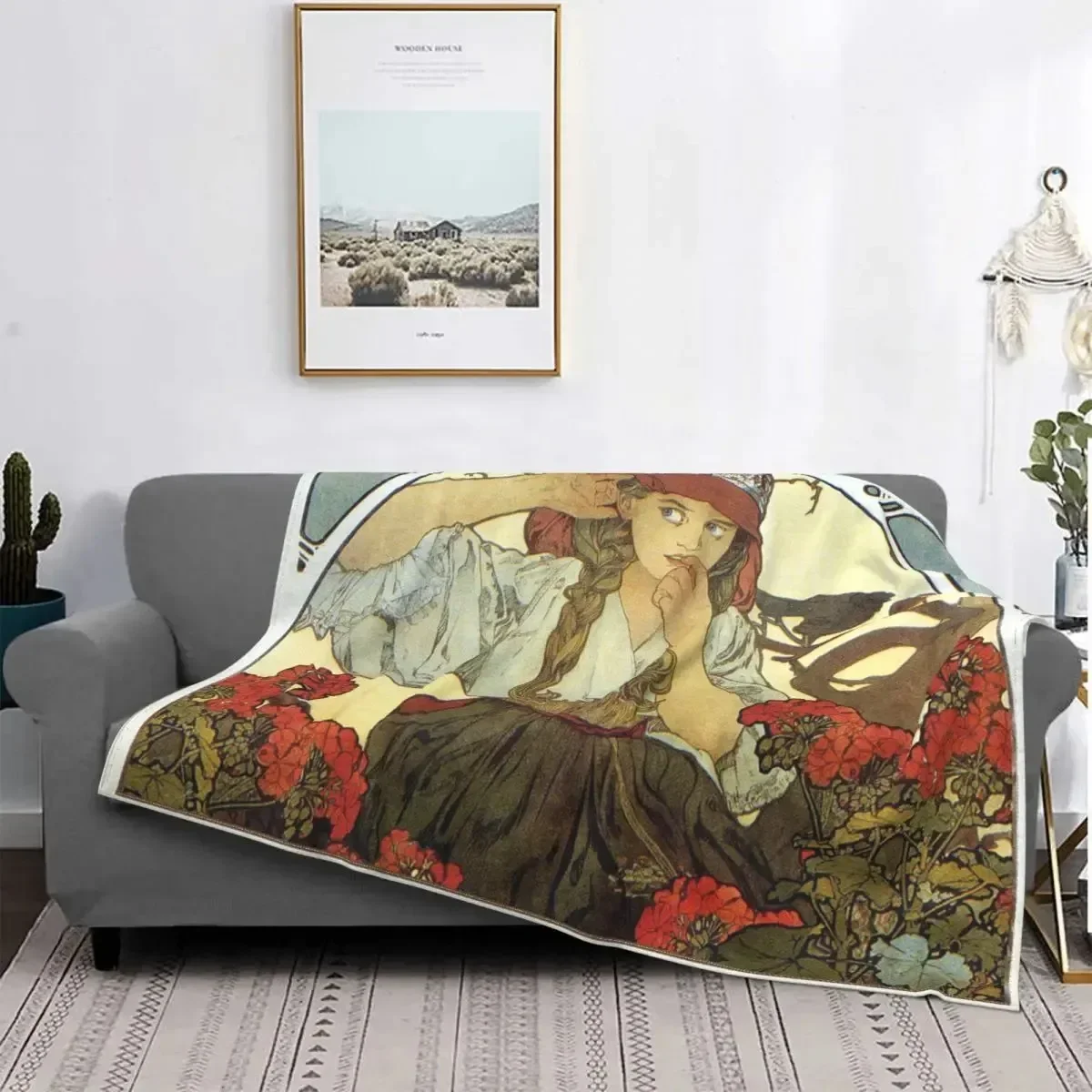 Renaissance Art Painting Blanket Medieval Vintage European Aesthetic Warm Comfortable Flannel Throw Blanket Art Women Blankets