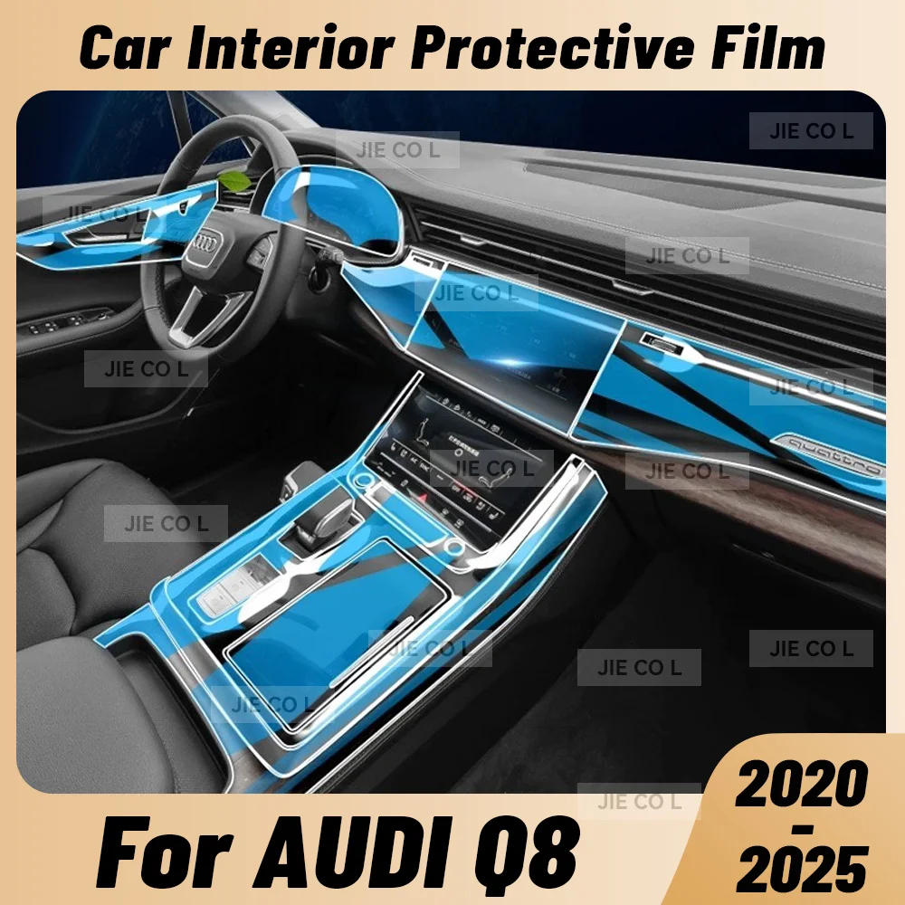 

Защитная пленка из ТПУ для салона автомобиля, центральная консоль, медиа-приборная панель, навигация, защитная пленка для AUDI Q8 2020-2025, наклейка