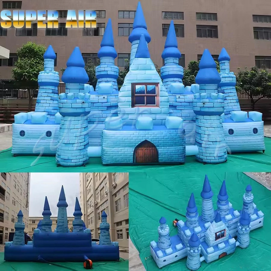 야외 파티 어린이 놀이공원 파란색 풍선 성 (송풍기 포함)
