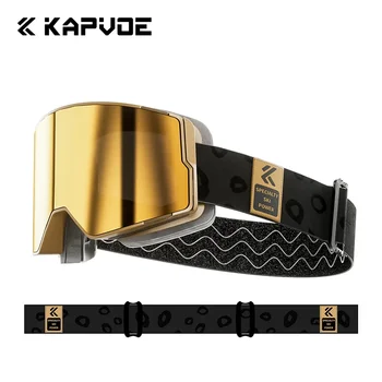 Kapvoe-Lunettes de ski anti-buée pour homme et femme, verres magnétiques, protection UV400, neige, nouveau design, hiver, 506