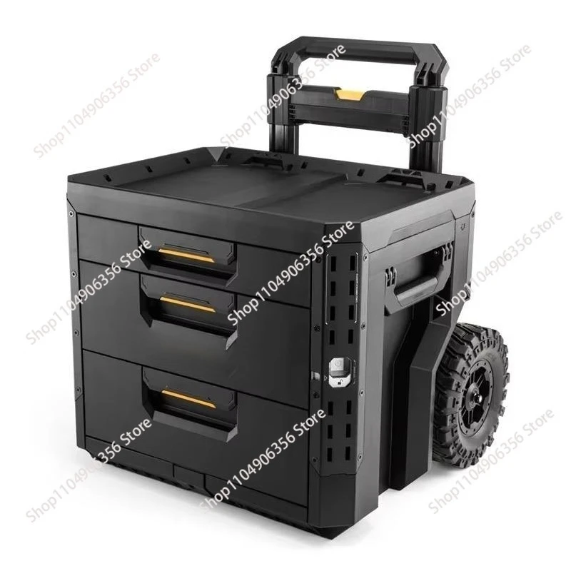 for Double drawer trolley toolbox, self-locking tug boxStackable single-layer extra-large drawer wheel toolbox TB-B1-D