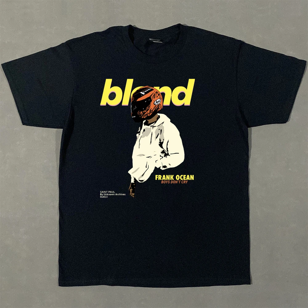 Vintage Frank Ocean Blond T Shirt Men Street Fashion Hip Hop Pop Music Singer R&B T Shirt Pure Cotton Women Summer Tees Tops