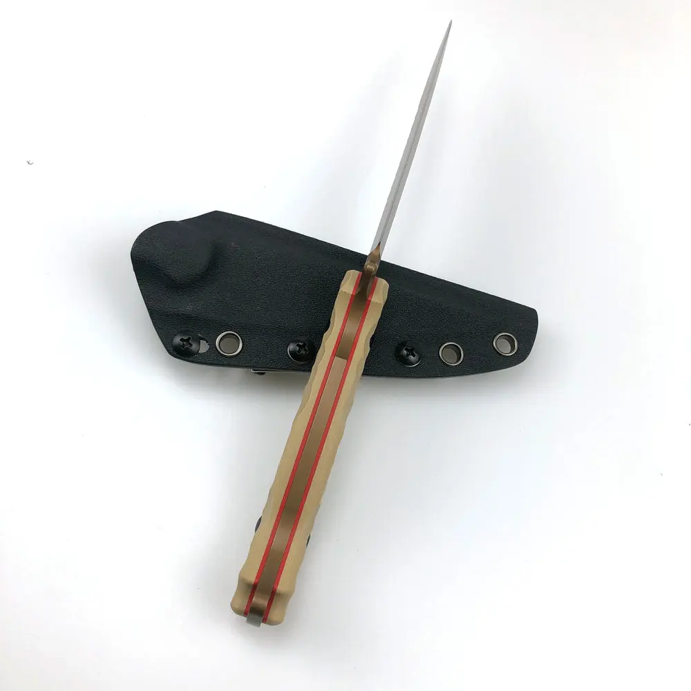 TRSKT Cool Hunting Knives,D2 Survival Camping Knife,Pocket Unboxing Knife,Edc Tool Flax/G10 Handle With Kydex Droshipping view 4