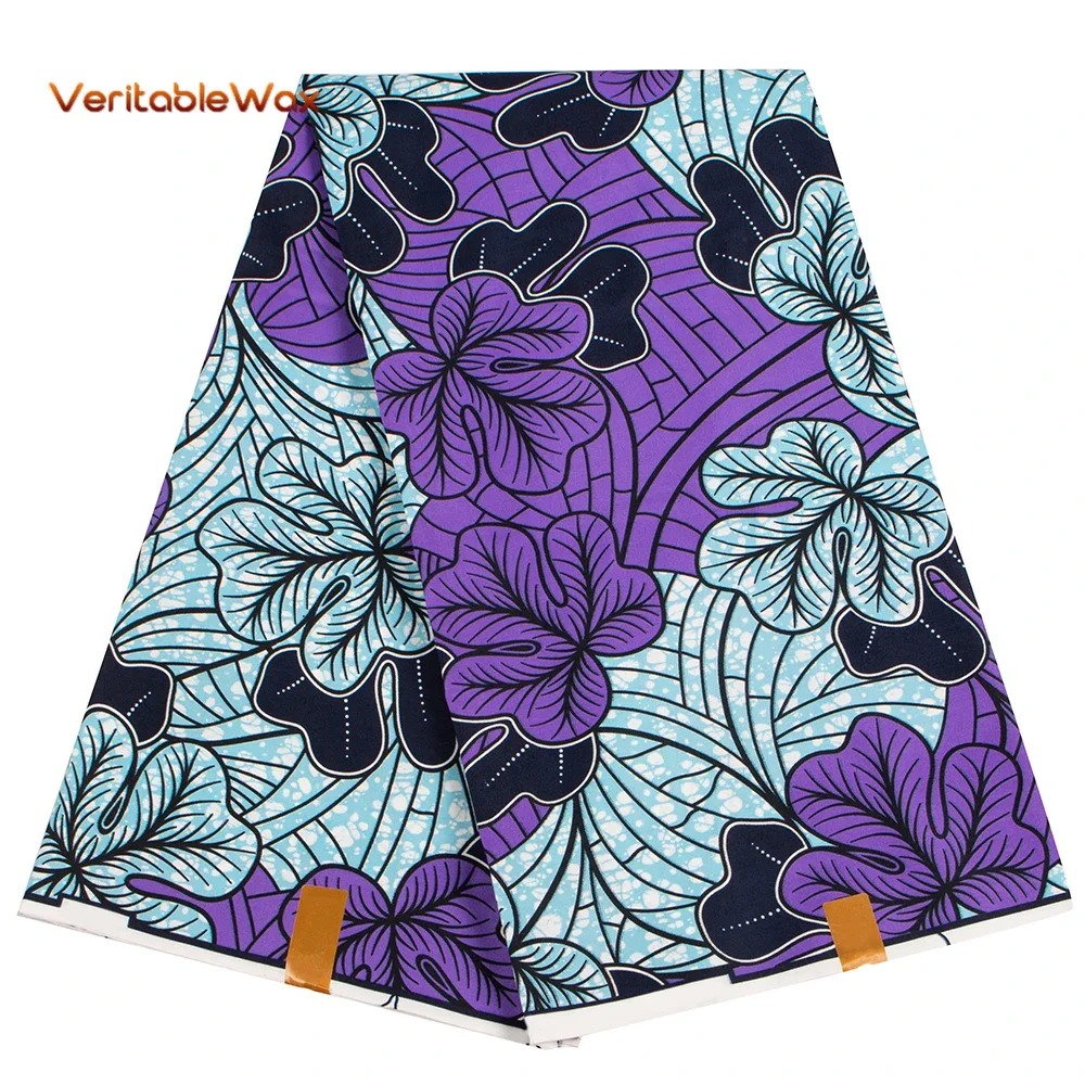 Veritablewax Fan Pattern African Fabric By the Yard Polyester Material For Handsewing High Quality Cloth for Party Dress N-20