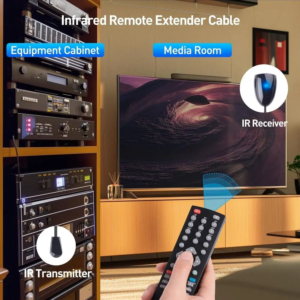 USB Powered Infrared Remote Extender Plug And Play Infrared Signal IR Repeater Kit Wireless Control IR Remote Blaster Cord