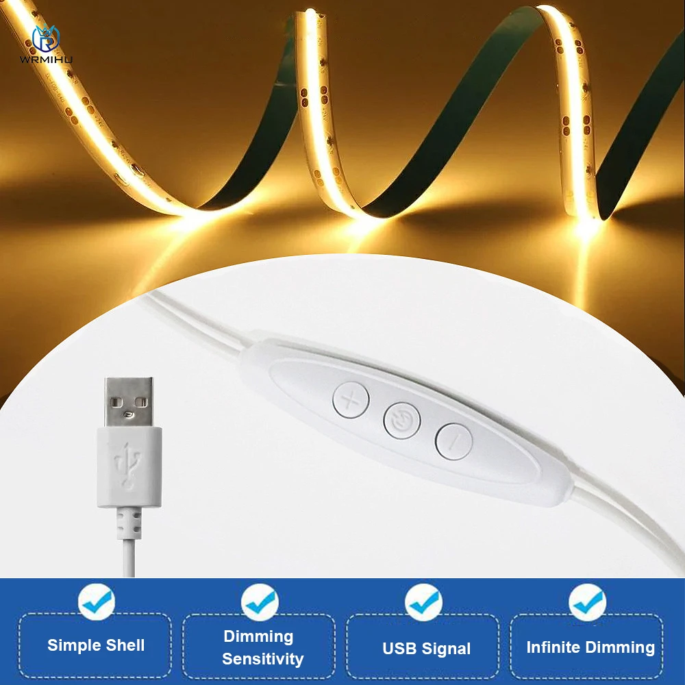 MINI 3key DC 5V LED Dimmer Extension Cable USB Line Dimming wire Color control Switch Adapter For LED Light Bulb
