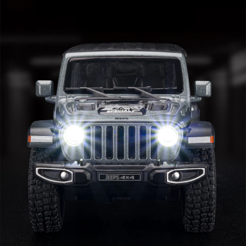 1:30 Jeeps Wrangler Rubicon Alloy Car Model Diecasts Metal Off-road Vehicles Car Model Simulation Sound Light Childrens Toy Gift