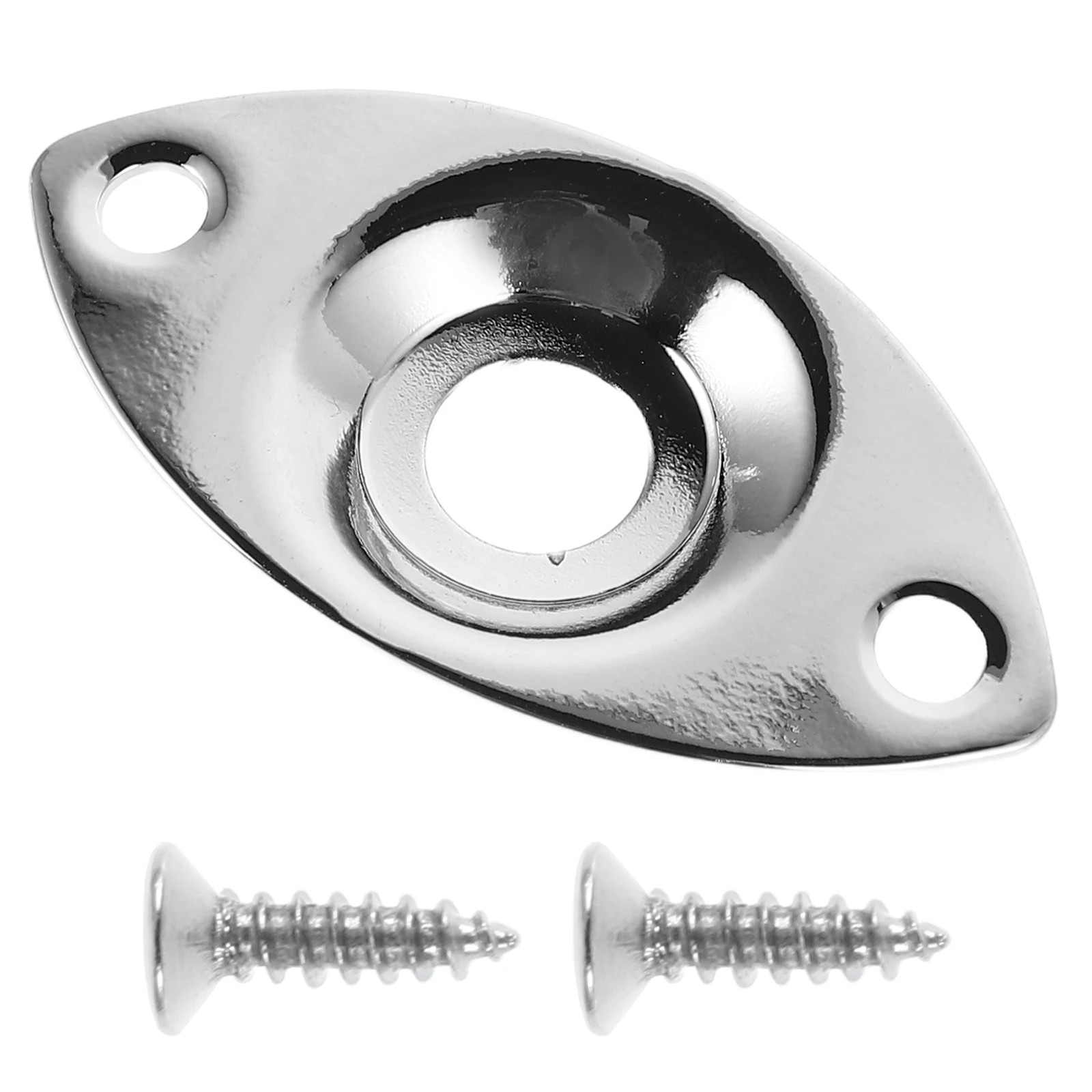 

1 Set Of Professional Metal Guitar Jack Plate With Screw Bass Electric Guitar Output Socket Plate Replacement Guitar Accessory