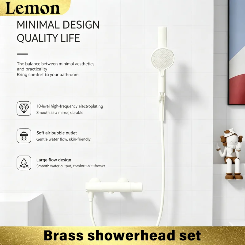 A complete set of shower head with magnetic suction, no top spray, no need for drilling, and pressure-boosting cap