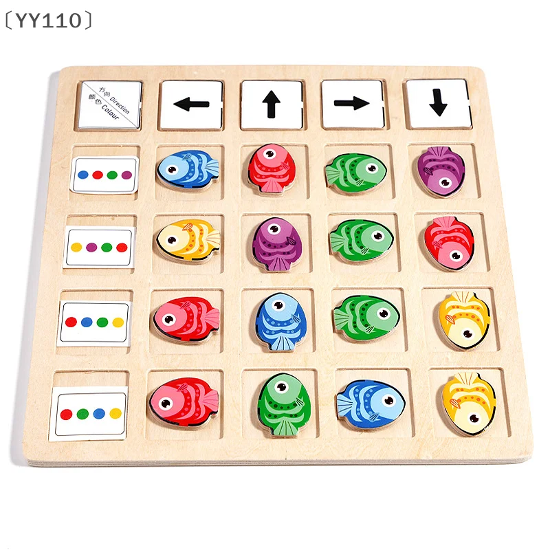 〔YY110〕Kids Montessori Wooden Educational Table Games Toys Direction Color Battle Game Toddler Early Educational Toys
