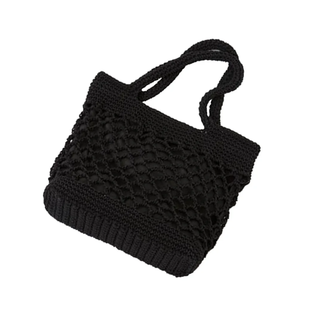 حقيبة شاطئ محمولة بخيط كروشيه يدويًا ذات سعة كبيرة حقيبة كتف عبر الجسم للتسوق على حمام السباحة على الشاطئ #5