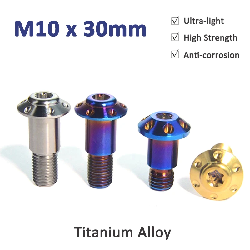 1PCS Titanium Bolts M10x30mm Motorcycle Side Support Foot Screw Bracket Screw Pitch 1.25 Ultra Light Anti-corrosion