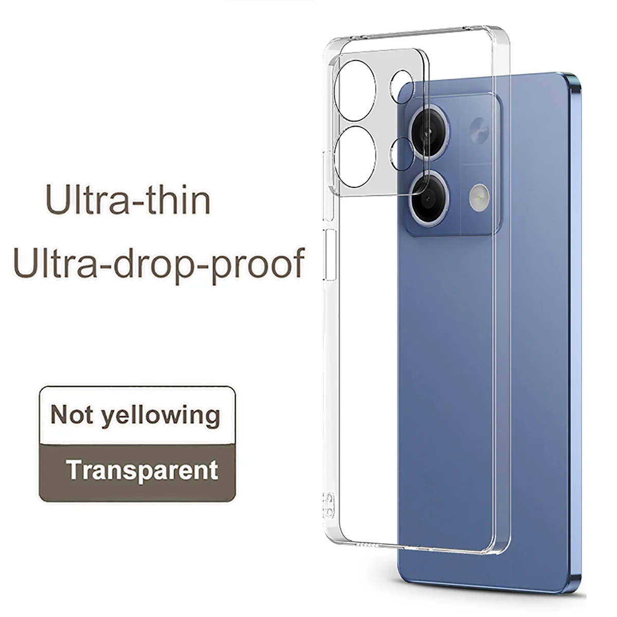 Ultra thin Slim shockproof Clear Soft TPU Case For Xiaomi Redmi note 13 T E 12 S 11 pro plus Silicone Crystal Transparent Case