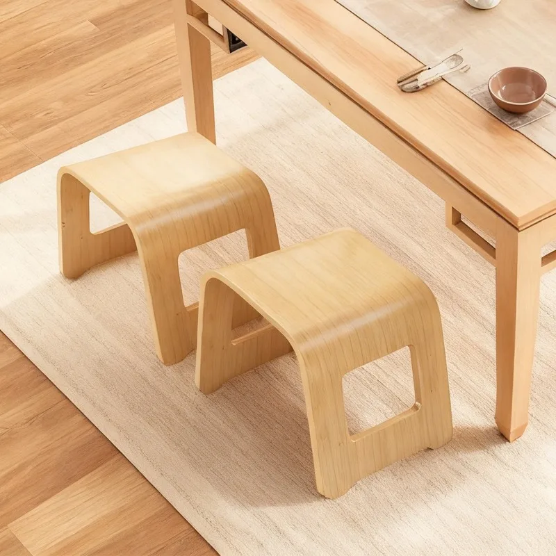 Modern Bamboo Step Stool Thickened Dual Use Dining Seat Indoor Climbing Ladder Stable Multi-Functional Kitchen Furniture