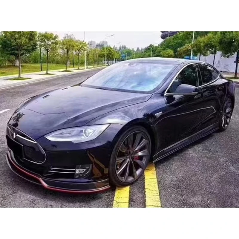 2014 Car Modification Upgrade Narrow-body Wet Carbon Fiber Body Kit Front Rear Lip Rear Spoiler Side Skirt for Model S 4