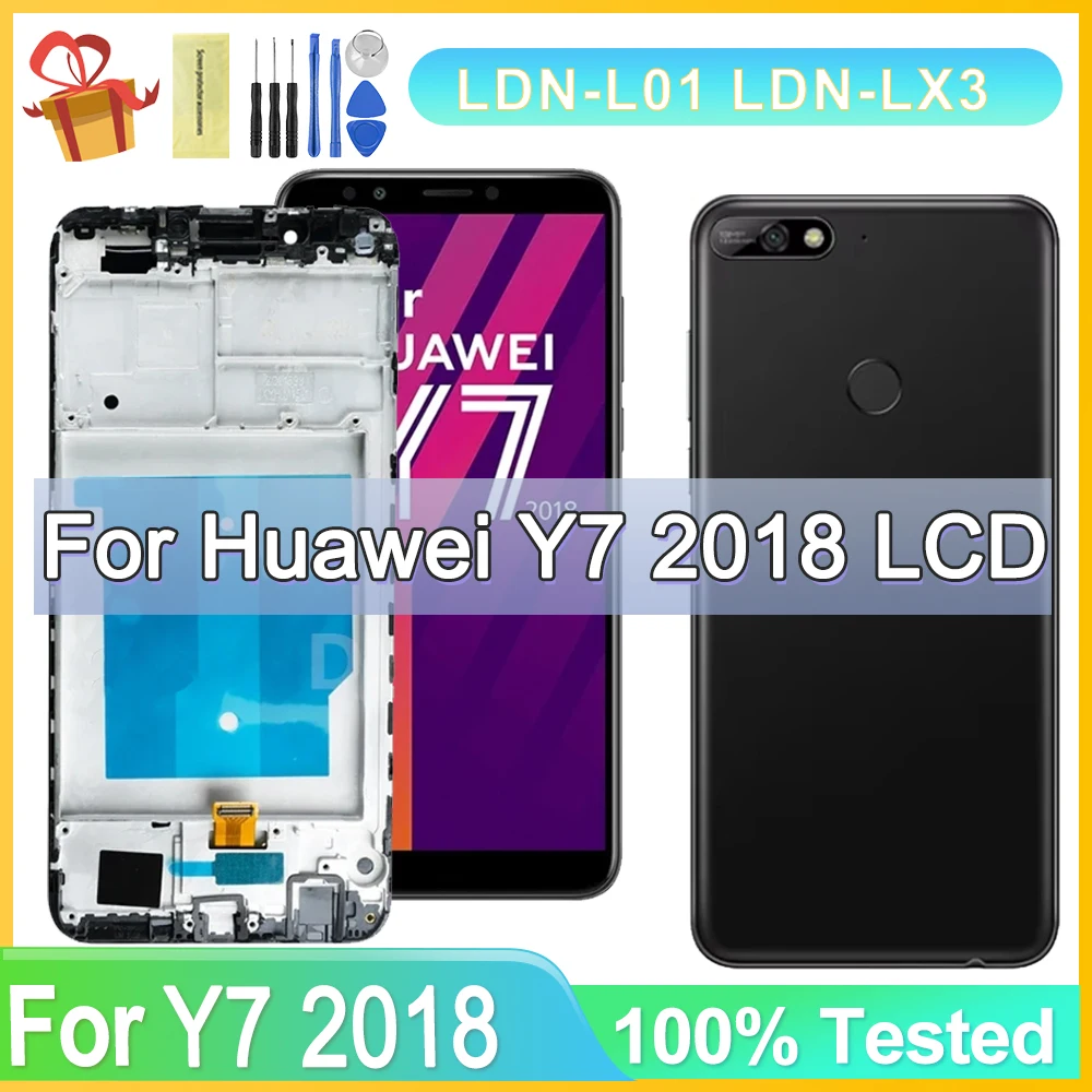 

ЖК-дисплей 5,99 "для Huawei Y7 2018 Y7 Pro 2018, дисплей с сенсорным экраном и дигитайзером в сборе с рамкой для Y7 Prime 2018, ЖК-дисплей