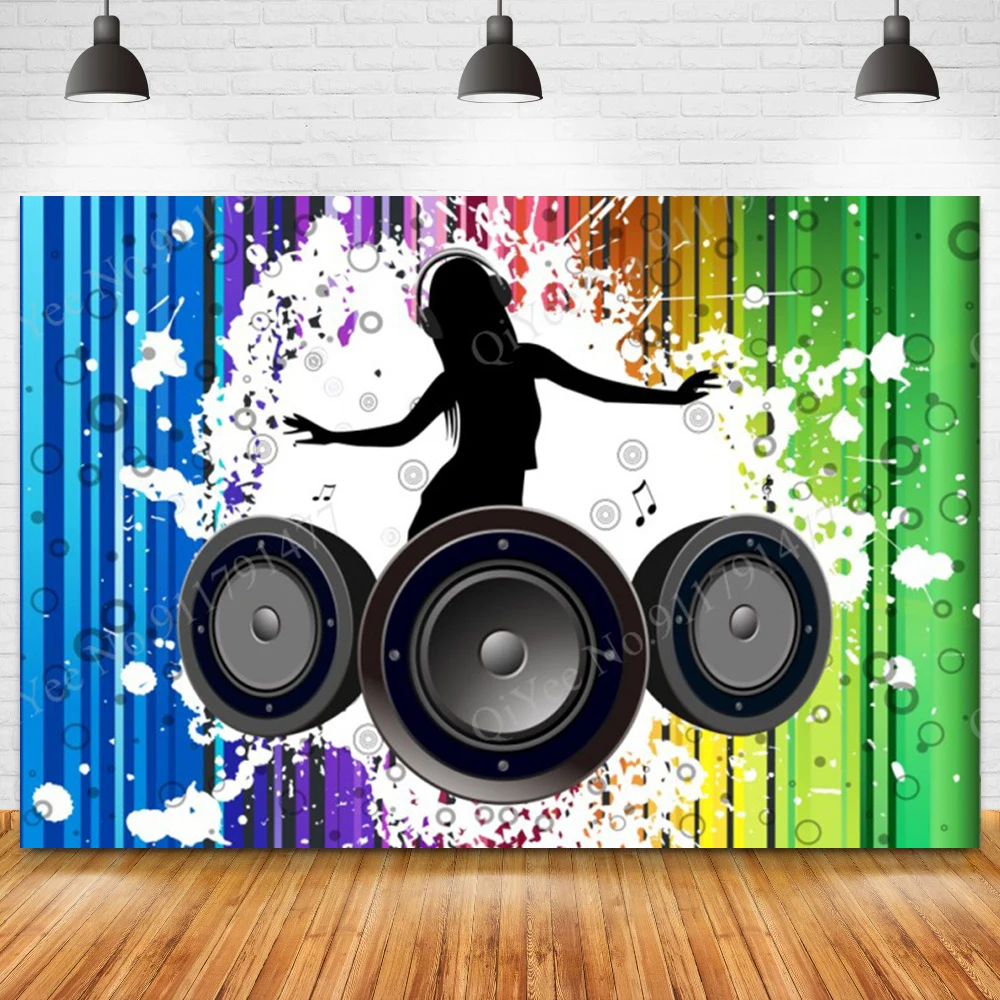 مثير DJ فتاة الموسيقى موضوع الخلفيات التصوير نادي الرقص كرنفال مساء حفلة صور خلفية غرفة ديكور الجدار ملصق