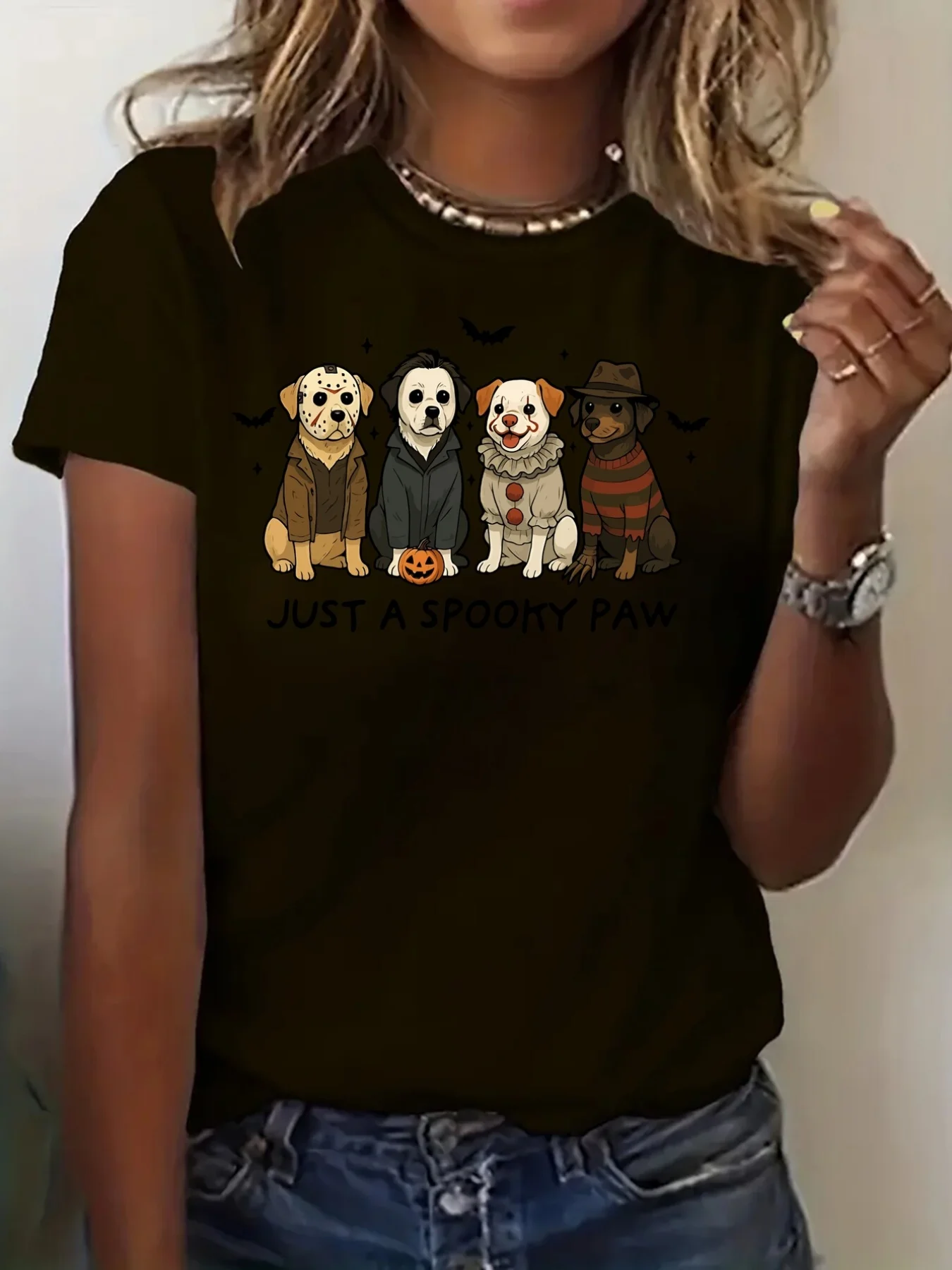 2025 نمط إلكتروني جديد مطبوع للجنسين موضة الشارع بأكمام قصيرة من القطن الخالص ورقبة مستديرة وأكمام قصيرة #1