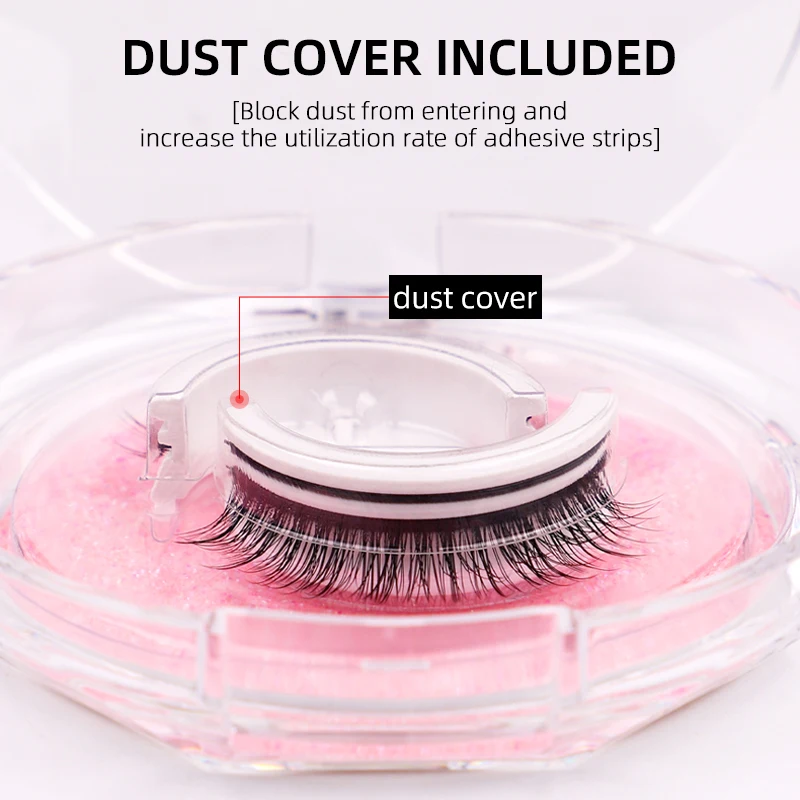 Fake Eyelashes Reusable Adhesive Eyelashes Full Strip Eyelashes With Glue Self-adhesive Lashes Daily Makeup Tools Dropshipping