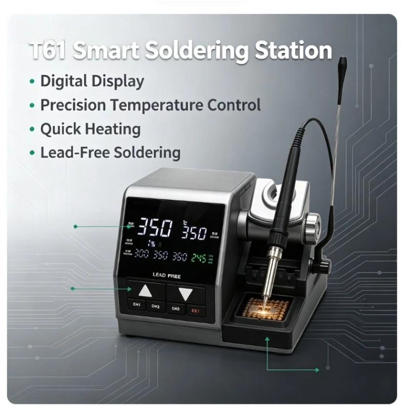 T61 Smart Soldering Station 400W Digital Display Constant Temperature Industrial Iron For Phone Electronics Repair High Quality