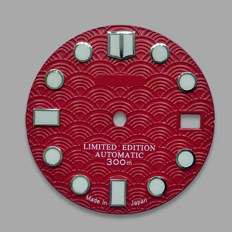 NH35 Dial 28.5mm S Dial, green luminous diving, compatible with NH35/NH36 movements, watch modification accessory