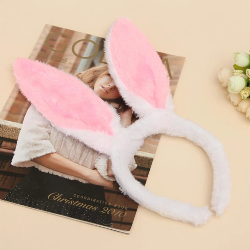 1/2pcs peludo coelho orelhas headband pelúcia coelho dos desenhos animados orelhas hairband festa desempenho Páscoa traje férias cabelo acessórios