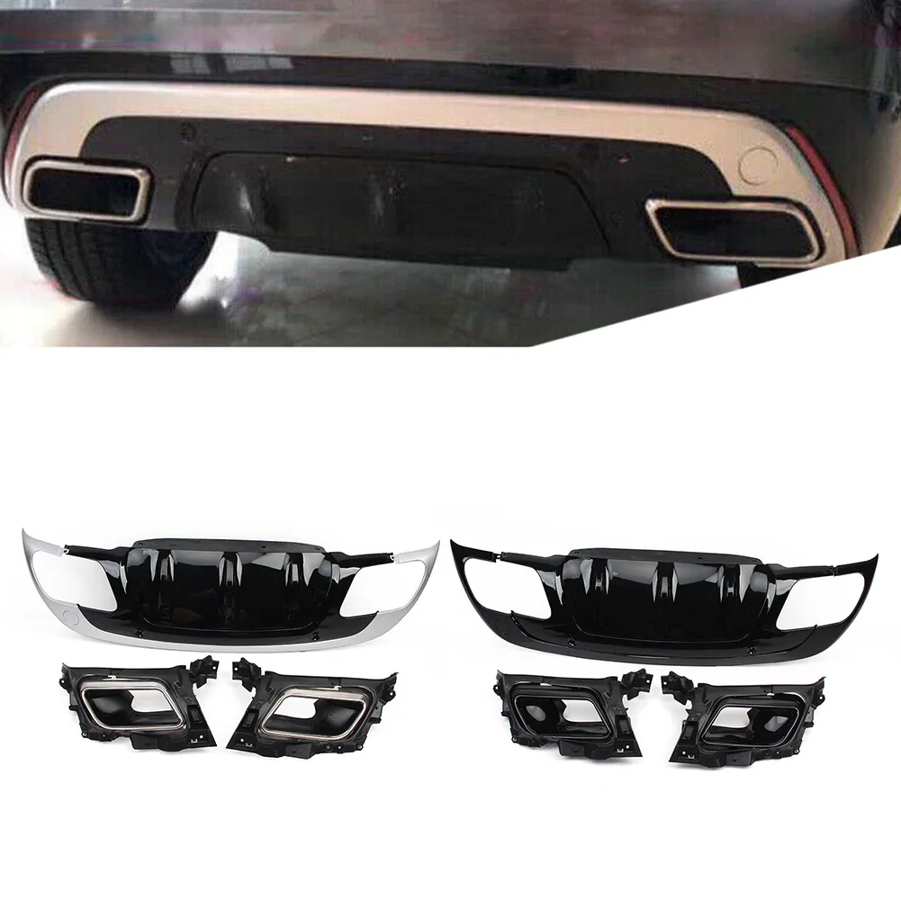 7Pcs Car Rear Bumper Kit Trim Decor Accessries For Land Rover Range Rover Velar 2018 2019 2020 2021 2022