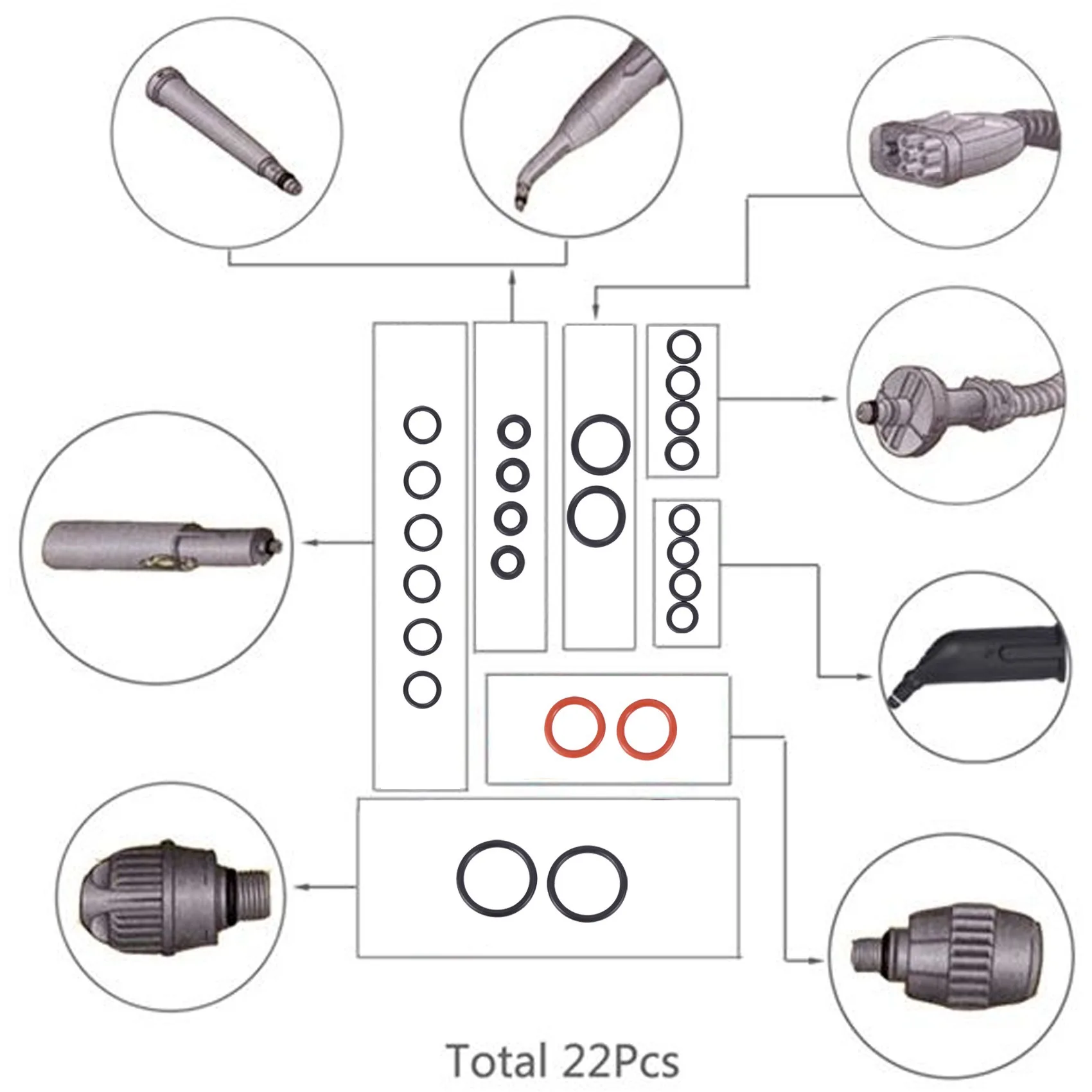 Suitable for Karcher SC2 SC3 SC4 SC5 CTK10 CTK20 K.Archer O-Ring Sealing Set O-Ring Sealing Ring 2.884-312.0