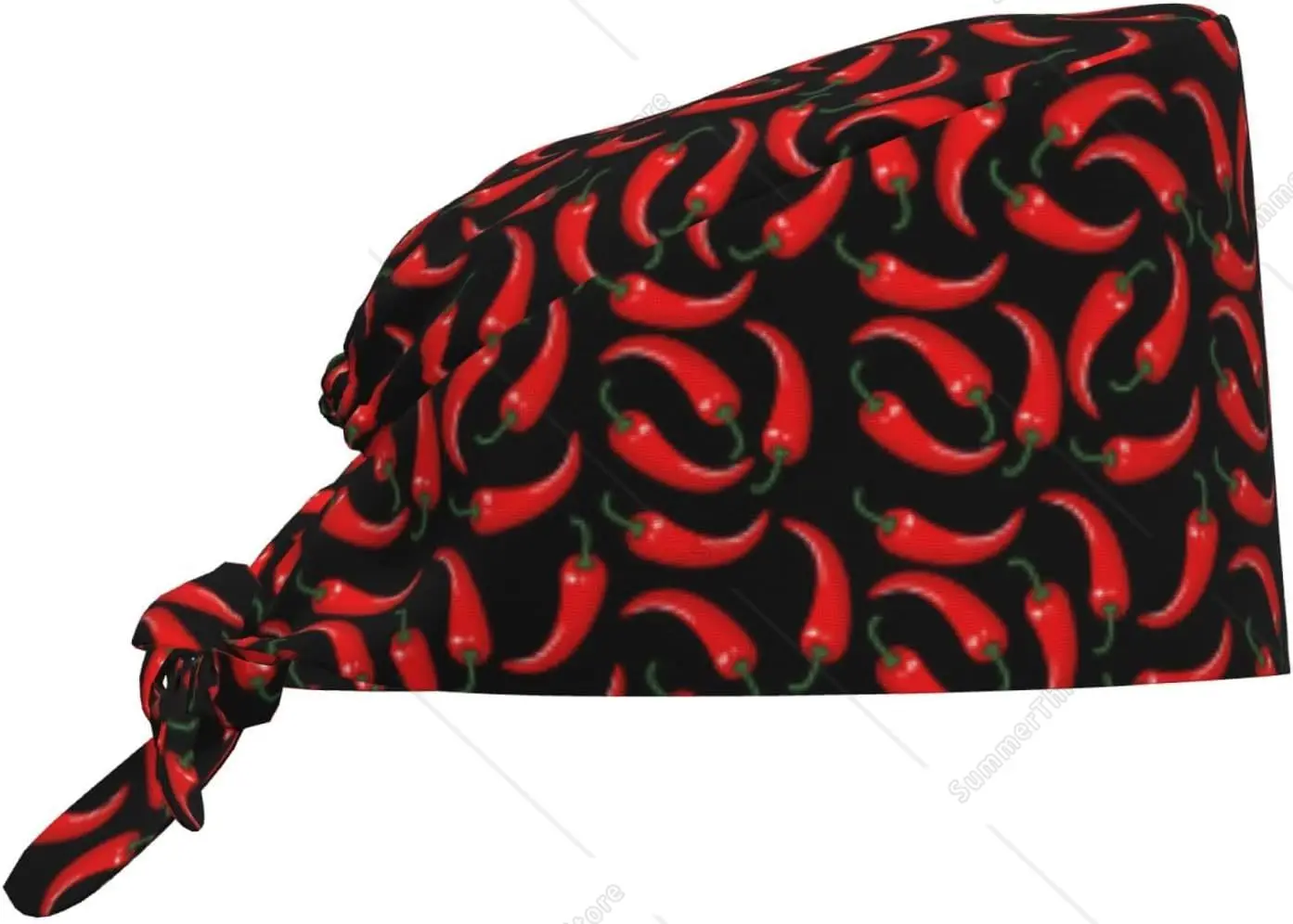 

Scrub Caps Women Men - Red Chili Pepper Black Adjustable Working Cap Scrub Hats for Women Men, Nurse Capswith Swea