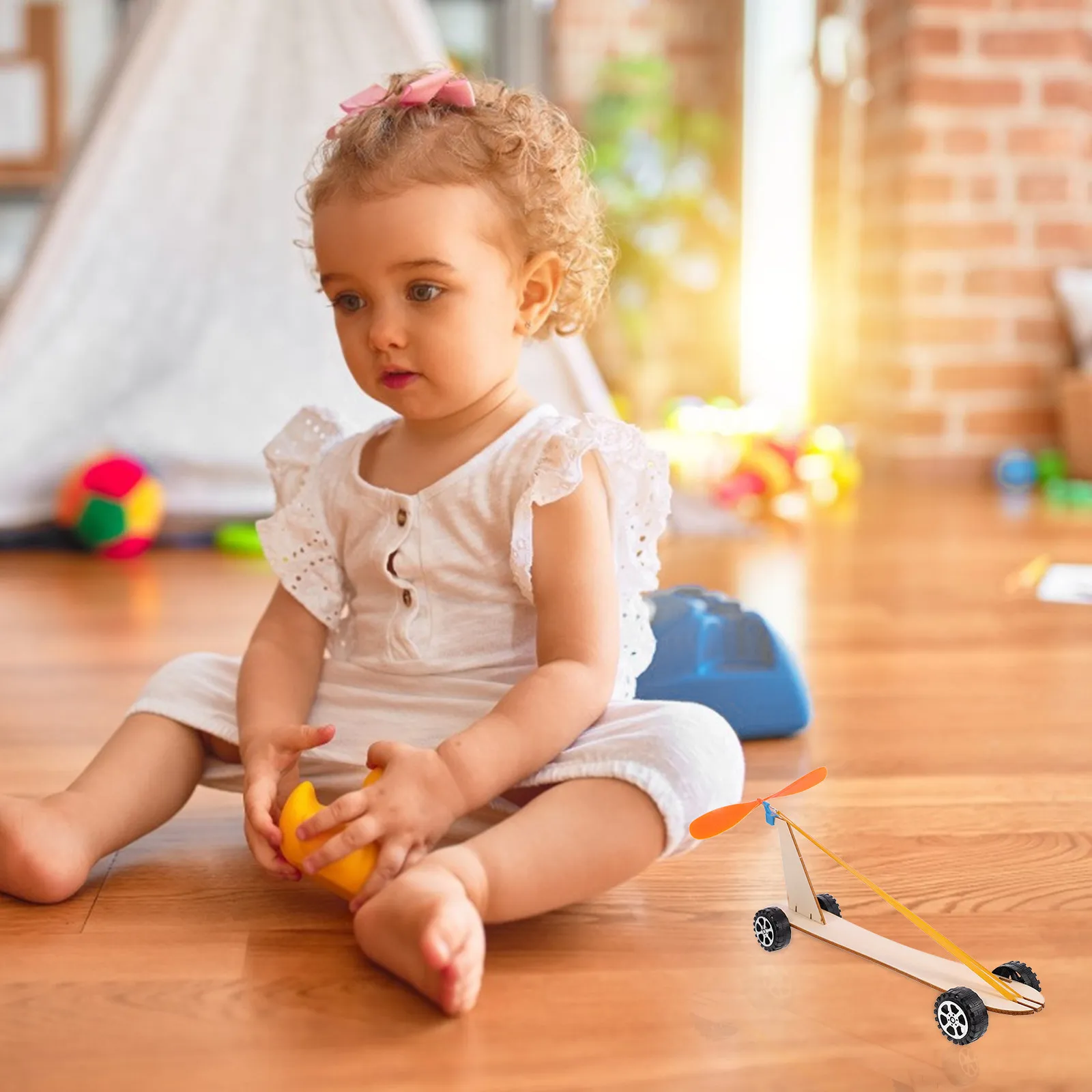 

1Set Wind Powered Car Educational Kit for Kids Science Experiments DIY Assembly Learning Tool Handcraft Activity