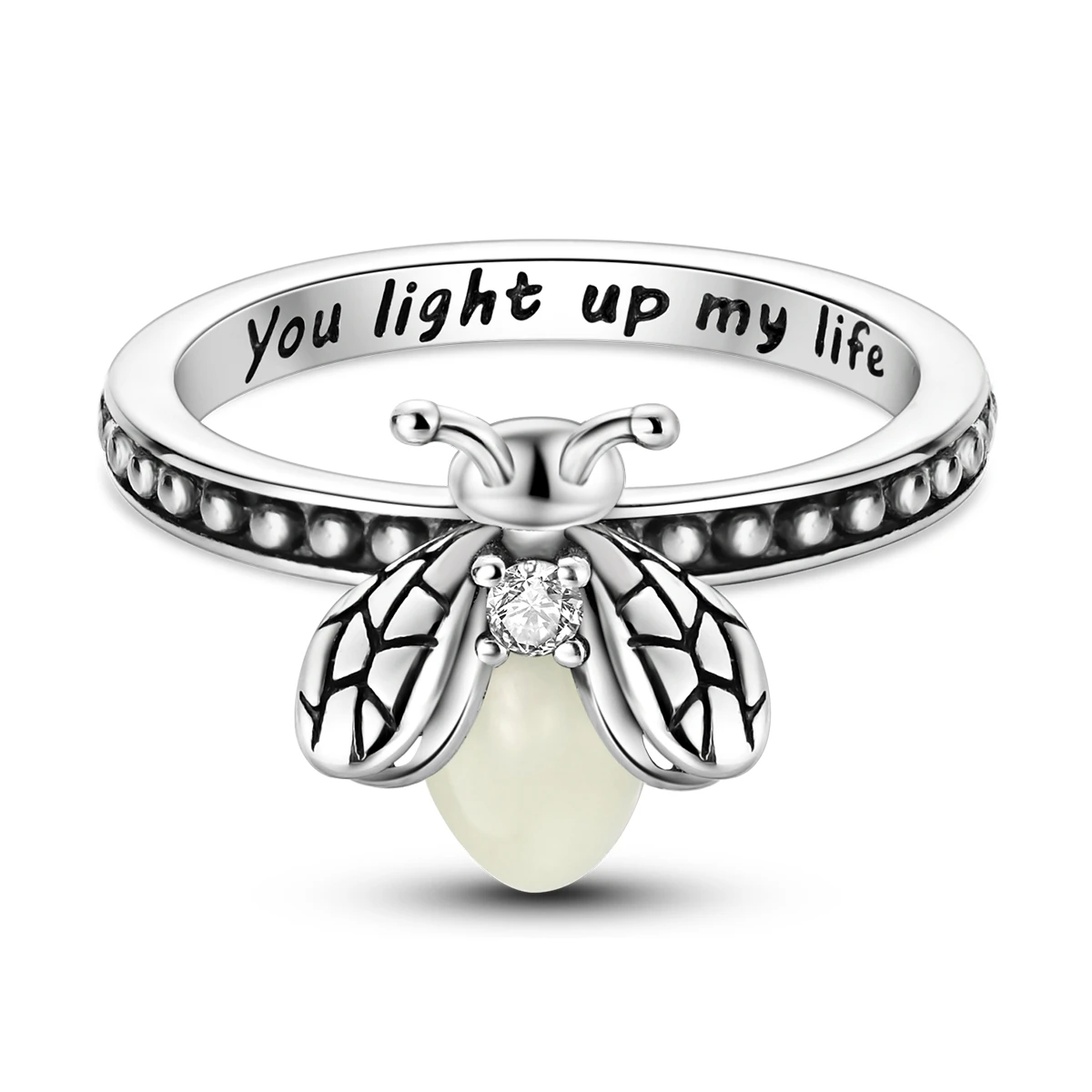 Women's 925 Silver Luminous Firefly Ring, Classic Design