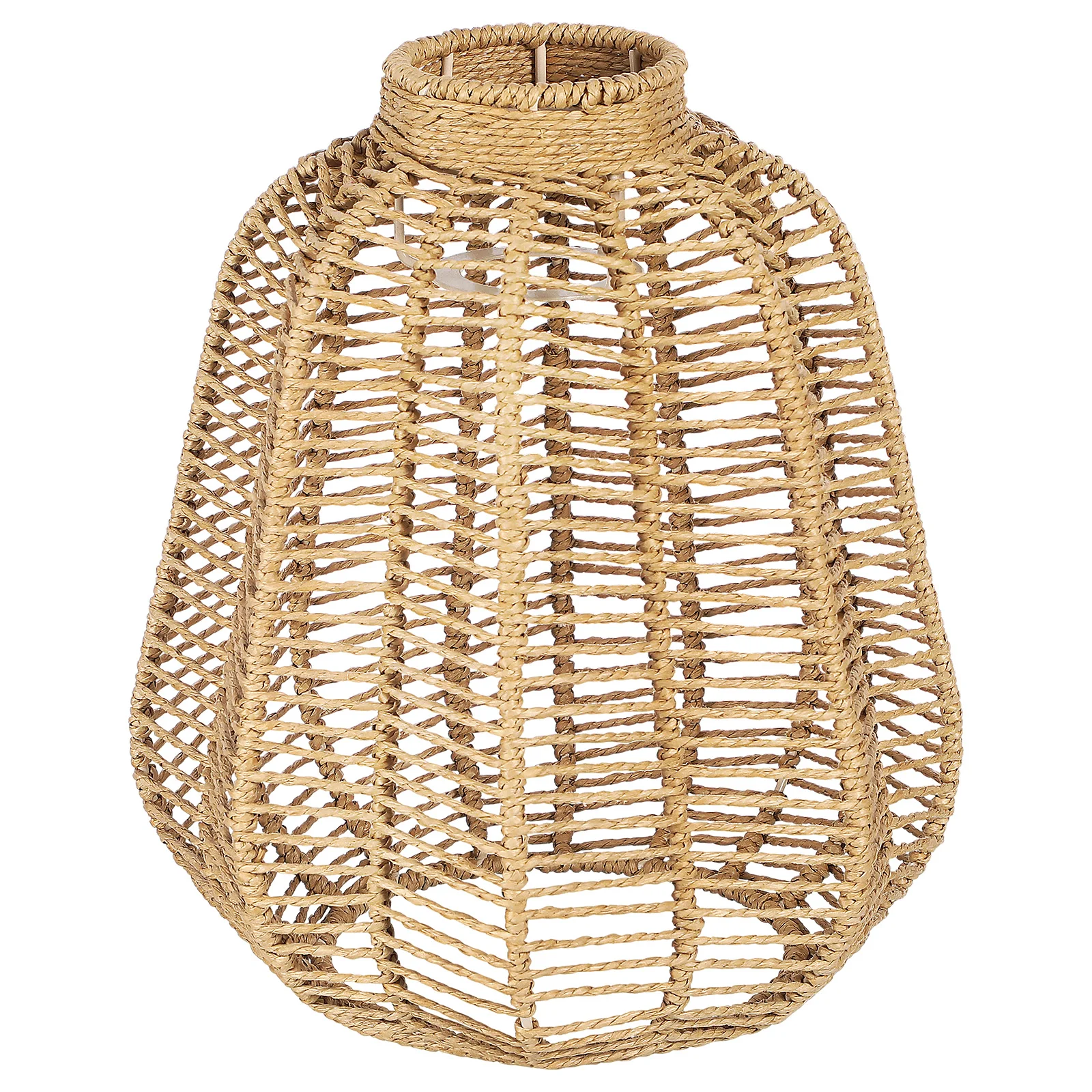 

Woven Lamp Shade Rattan Style Sturdy Shape Exquisite Workmanship Paper Rope Table Chandelier Shades Boho Replaceable Lighting