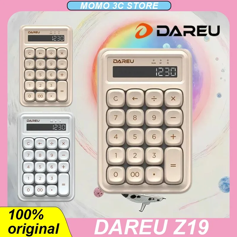 

Dareu Z19 Mini Number Keypad Double Mode Wired/Wireless Calculators 19keys Sugar Cubes Mechanical Keypads PC Accessory Gift