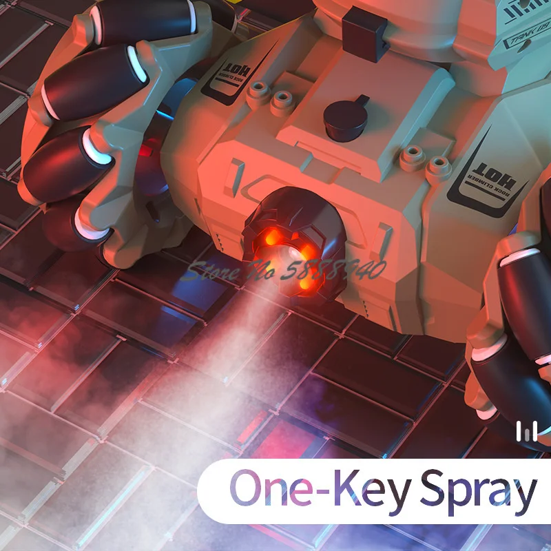 Bombe à eau bataille RC réservoir double Mode de contrôle montre détection une clé pulvérisation balle de feu Auto DEMO 4WD hors route Mecha course voiture jouet