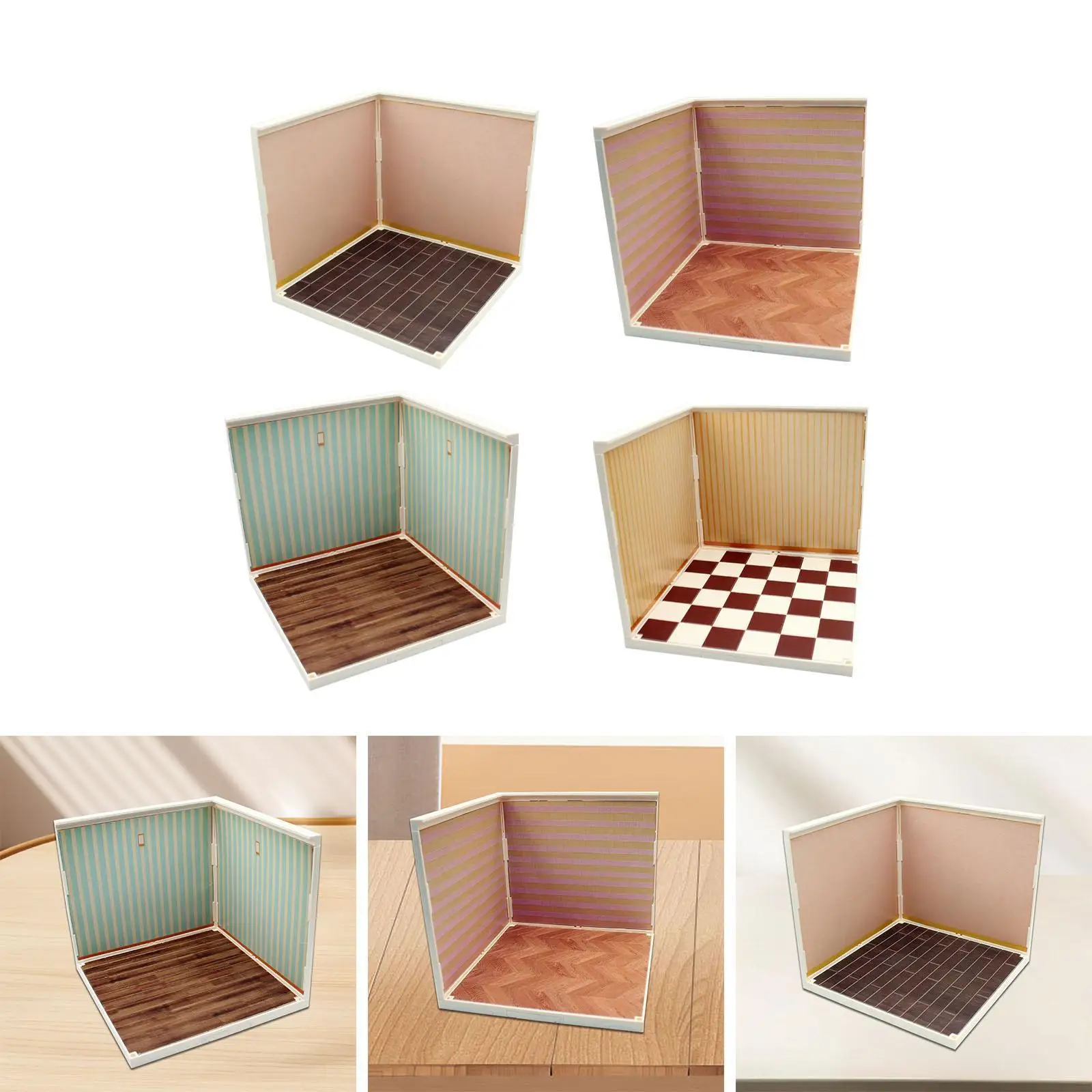 1:12 Backdrop Scene Organizer,Simulation Room Background,DIY Cabin Model,Photo Board Layout,Scene Display for Action Figures