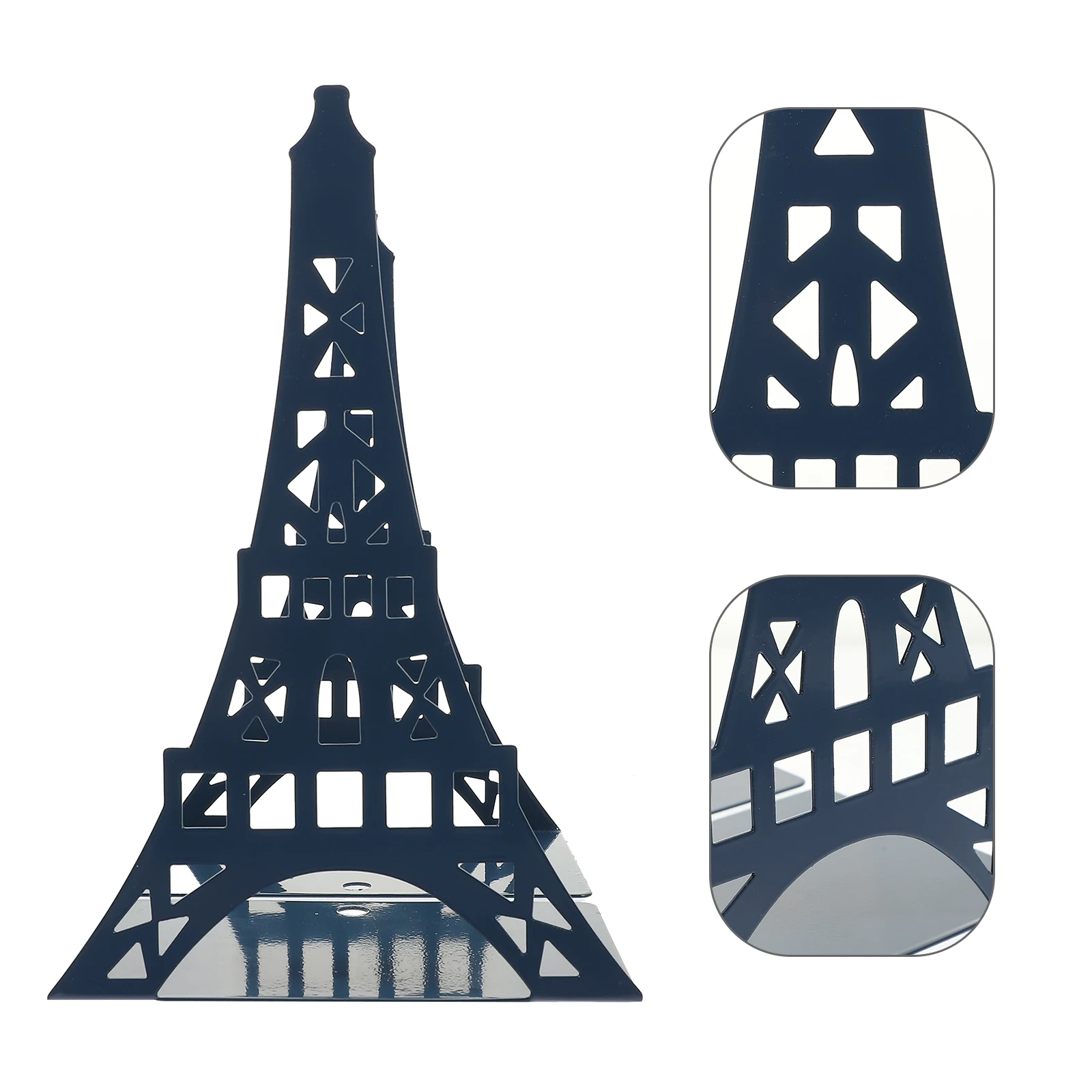 

2 Pcs Tower Bookends for Shelves Stoppers Decorative Stand Desk Stands Display Metal Holder Office