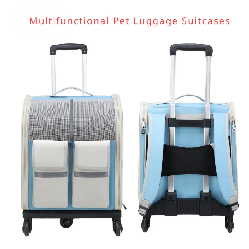 

Pet Backpack Suitcases For Cats Outdoor Travel Cases Multifunctional Pet Luggage Suitcases